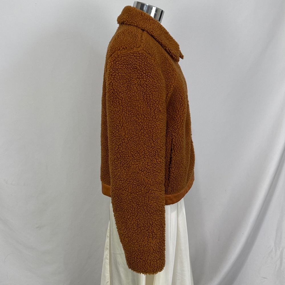 Madewell size M brown faux fur bomber jacket - Picture 7 of 10